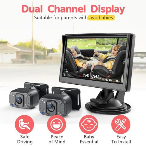 Baby Car Camera, Dual Channel