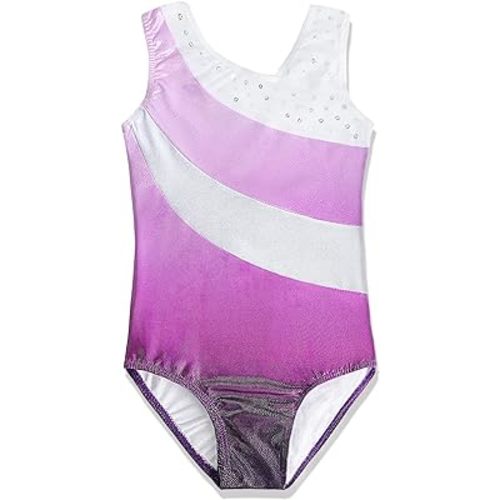 DAXIANG Leotards for Girls Gymnastics Toddler Dance Clothing Ballet Tutu Sparkles Black Blue Purple Colorful Ribbons