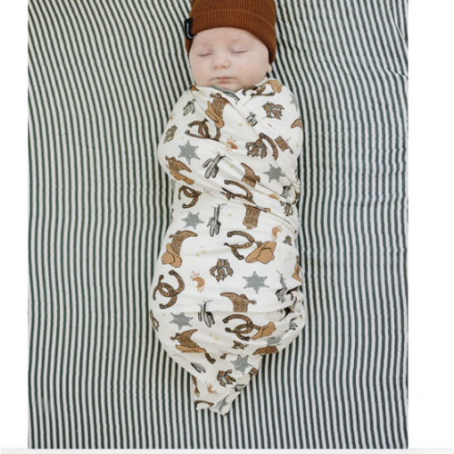 Outlaw Cowboy Ribbed Bamboo Stretch Swaddle