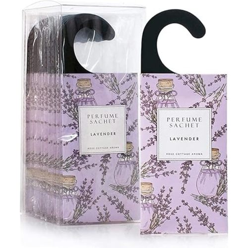 Large 12 Packs Lavender Hanging Closet Deodorizer Air Freshener Long Lasting Scented Sachets Smell Goods for House
