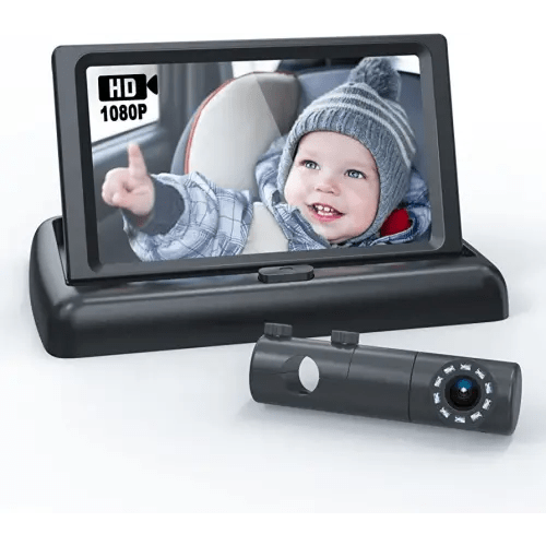 Baby Car Camera, BABYMUST 1080P Baby Car Mirror with Night Vision Function, 4.4”HD Wide Car Seat Mirror Camera to Observe Baby's Every Movement While Driving,Baby Car Monitor with 360°Fixable Camera