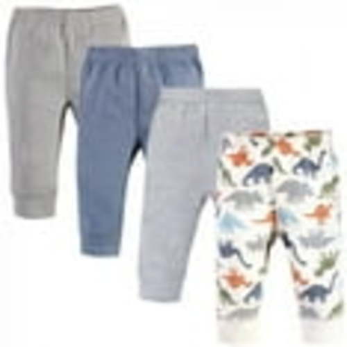6-9 Months: Touched by Nature Baby and Toddler Boy Organic Cotton Pants 4pk, Bold Dinosaurs