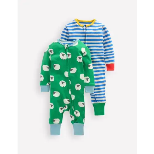 Twin Pack Rompers-Sapling Green Sheep | Boden USA
