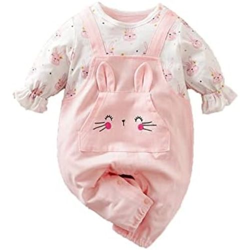 Newborn Infant Baby Girl Clothes Ruffle Short Sleeve Cartoon Pattern Jumpsuit Romper Baby Girl Summer Clothes