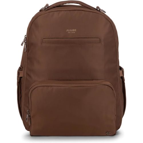 JuJuBe Classic Diaper Bag Backpack with Portable Changing Pad, Baby Stroller Straps, Large Travel Backpack for Boy or Girl, For Carrying Baby Bottles, Wipes, Diapers, Pacifiers, Espresso