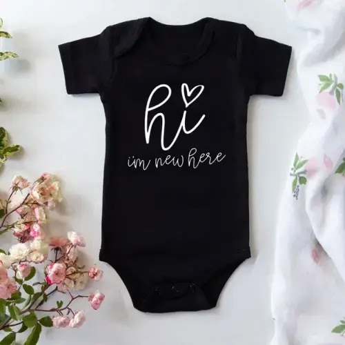 HI I'M NEW HERE Onesie - Hazel & Bo 0-3 mos
