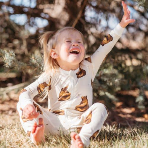 Honey Bear Bamboo Zipper Pajama