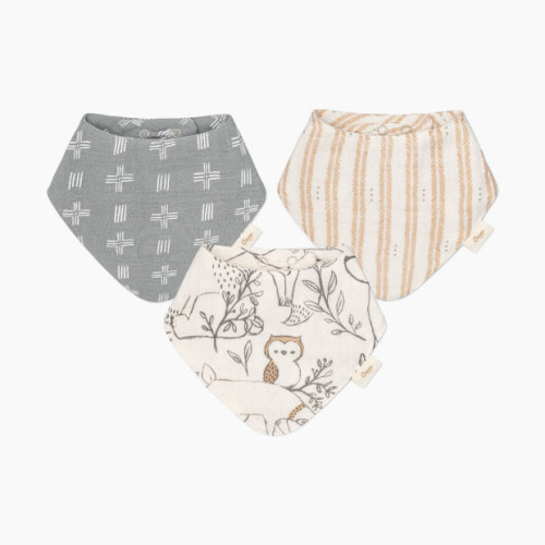 Crane Baby Cotton 4 Layer Muslin Bib Set (3 Pack) - Ezra