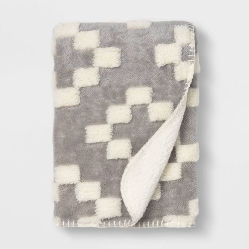 Plush Stroller Blanket Geo - Cloud Island™ Gray