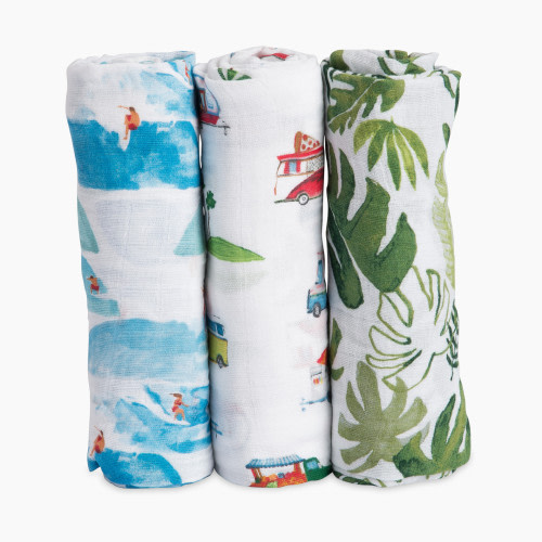 Little Unicorn Cotton Muslin Swaddle Blanket 3 Pack - Summer Vibe