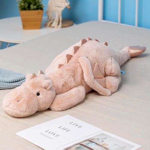 Weighted Dragon Stuffed Animal 35.4" 5Lbs, Medium Pink Weighted Plush Dragon Toy for Kids and Adults(2025 Weighted Version)