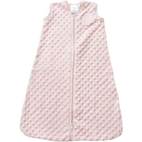 HALO Sleepsack Plush Dot Velboa Wearable Blanket, TOG 1.5, Pink, Medium