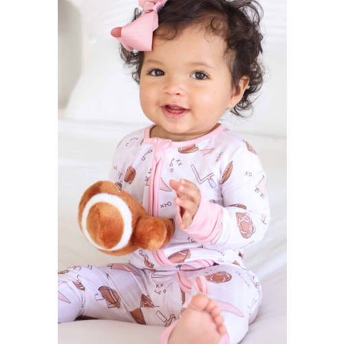 Tiny Touchdowns Convertible Zip Romper | Pink