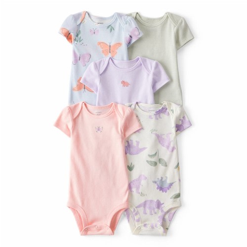 5-Pack Short Sleeve Bodysuits - Baby Girl