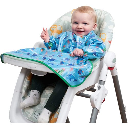 Weaning Bib - ShiShu Creations - Feeding Bib, Long Sleeve Bib, Ideal for Baby Led Weaning (BLW), Waterproof & Stain Resistant