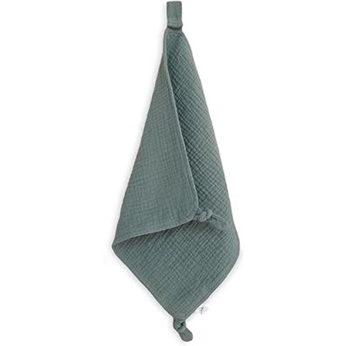 Ryan & Rose Cutie Lovey - Soft 100% Organic Cotton Muslin with Attachable Snap Closure - Loveys for Babies Newborn Baby Lovey Security Blankets for Babies Baby Blanket (Knot Juniper)