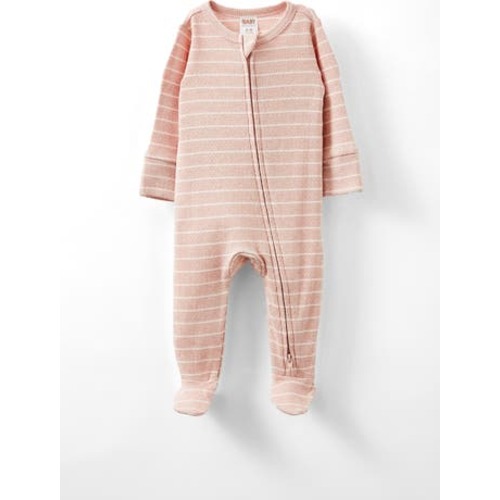 Organic Pointelle Zip All In One Romper, 3-6M