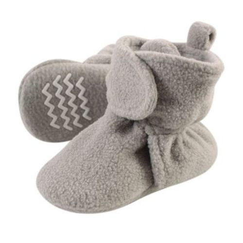 Hudson Baby Baby And Toddler Cozy Fleece Booties, Neutral Gray, 0-6 Months