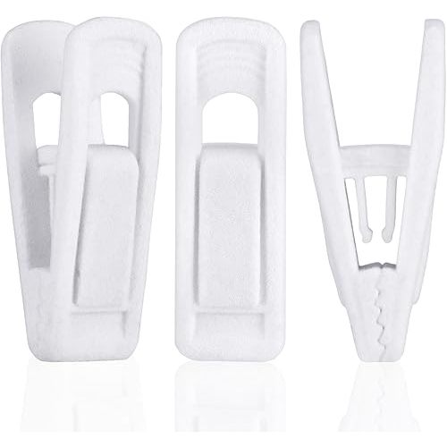 Tinfol White Velvet Hangers Clip - 24 Pack Pants Velvet Clips, Large Opening Clips, Strong Finger Flocked Clothes Pin Perfect for Slim-line Clothes Hanger
