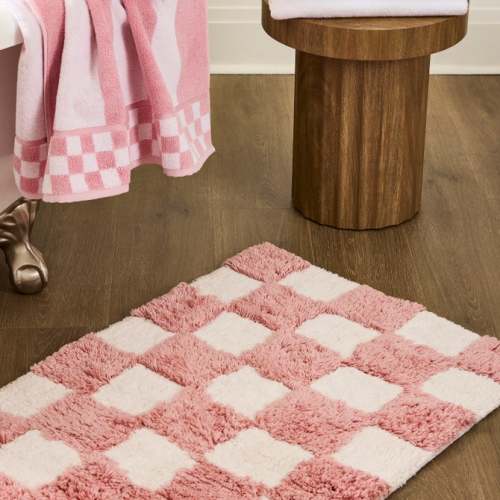 MacKenzie-Childs | Checkerboard Pink Bath Rug