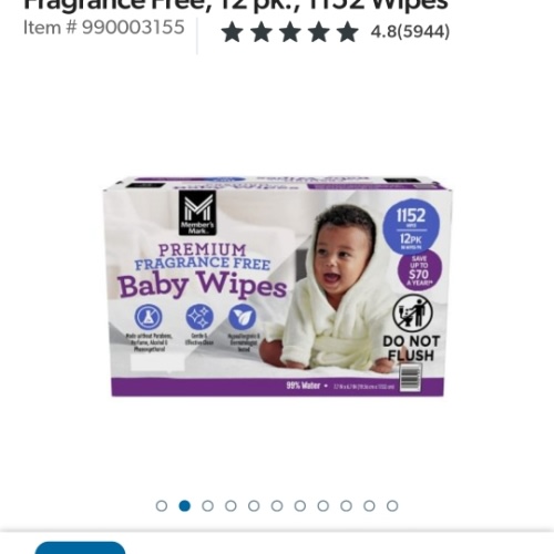 Member's Mark Premium Baby Wipes, Fragrance Free, 12 pk., 1152 Wipes - Sam's Club