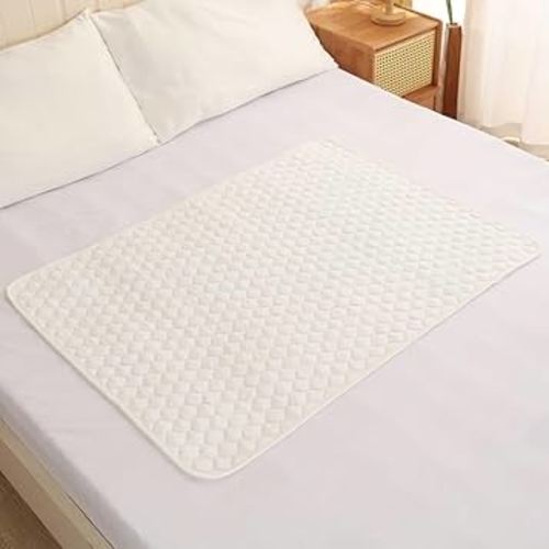 BlueSnail Washable Underpads,Super Absorbent and Waterproof Bed Pds, Portable and Reusable Incontinence Pads for Toddler,Adults,Elderly and Pets (31" x 40" Pack of 2)(White)
