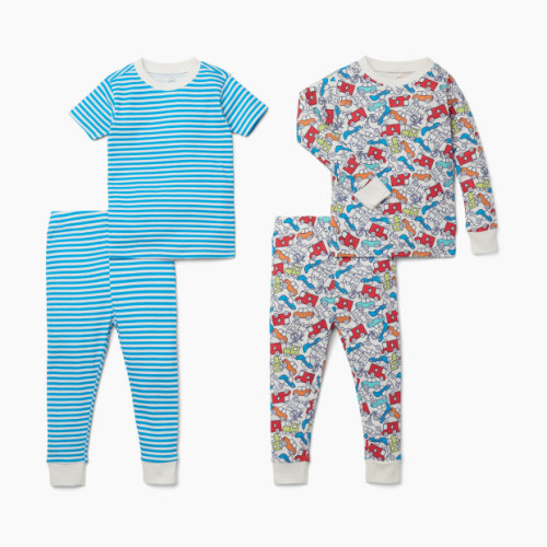 Small Story Pajamas Set 2 Pack - Transportation Mix Up, 18 M