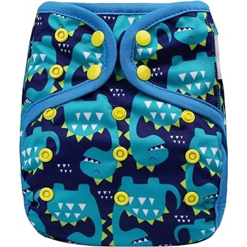 OsoCozy One Size Reusable Cloth Diaper Covers - Adjustable Snap Fit & Double Leg Gussets For Babies 8-35 Pounds. Use with Prefold, Flat or Fitted Cloth Diapers or Snap-In Inserts.