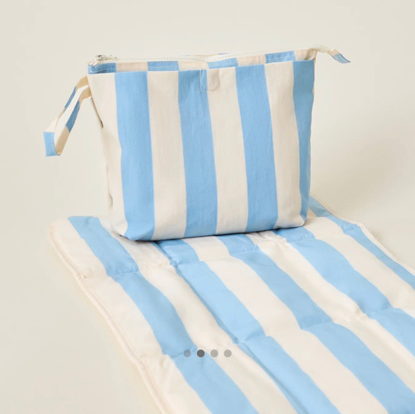 Quick Change Kit Bag Diaper Clutch Baby Bag With Changing Mat | Blue Wide Stripe - Storq by Kindred Bravely