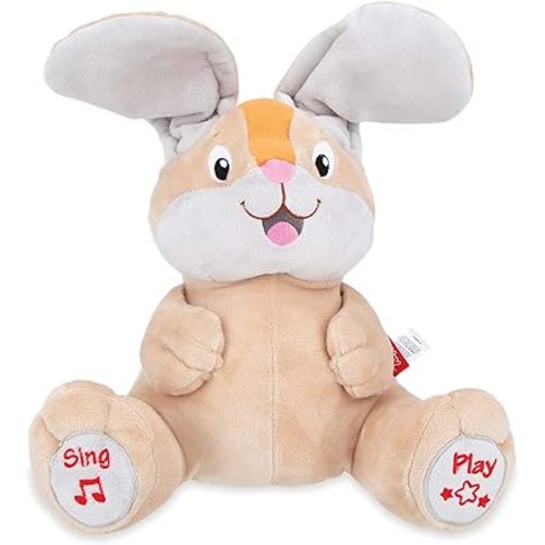 Nuby Peek a Boo Friends Animated Plush Toy with Music and Interactive Play, Bunny - Easter Basket Stuffers for Kids or Toddlers