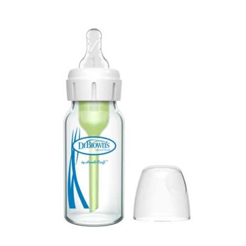 Dr. Brown’s Natural Flow® Anti-Colic Options+™ Narrow Glass Baby Bottle, with Level 1 Slow Flow Nipple | Dr. Brown's Baby