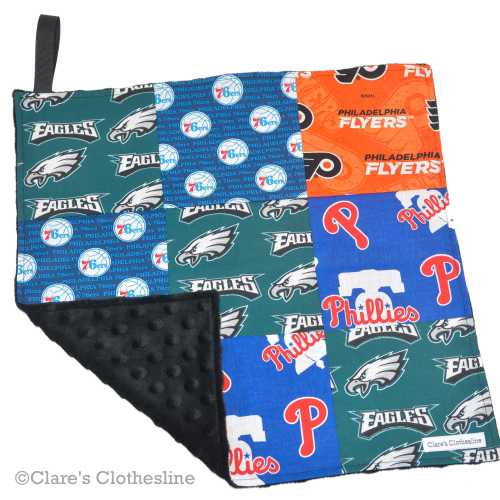 Philadelphia Sports Baby Lovey | Eagles, Phillies, Flyers, 76ers | Patchwork Snuggle 15&quot;x15&quot; | Philly Fan | One of a Kind |Ready to Ship