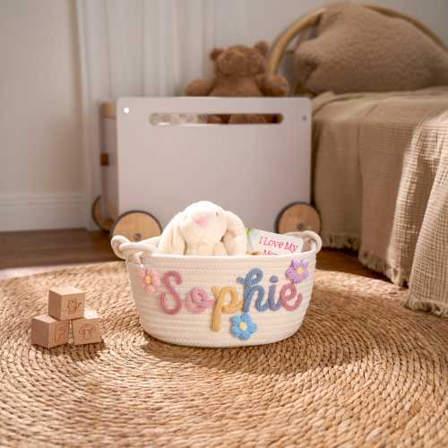 Personalized Basket · Baby Gift · Personalized Baby Shower Gift Basket · Rope Cotton Baby Gift Basket · Storage baskets · Toy Basket