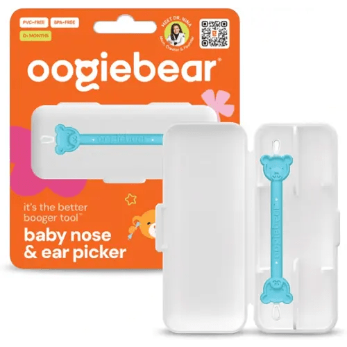 oogiebear: Baby Nose Cleaner & Ear Wax Removal Tool - Safe Booger & Earwax Removal for Newborns, Infants, Toddlers - Dual-Ended - Essential Baby Stuff, Diaper Bag Must-Have, with CASE