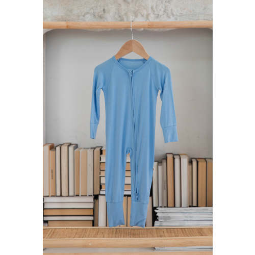 Zippered Romper in Sky