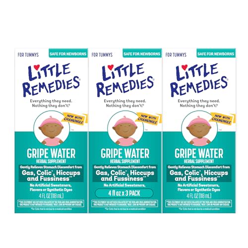 Little Remedies Gripe Water, Colic & Gas Relief, Safe for Newborns, 4 Fl Oz (Pack of 3)