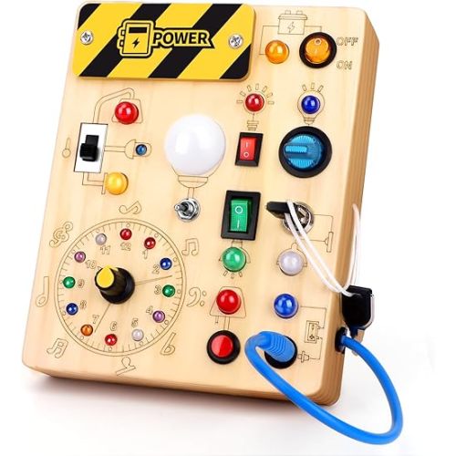 Busy Board for Toddlers - Montessori Educational Toy for 1-3 Year Old Boys & Girls | Travel-Friendly Sensory Learning Activity | Ideal for Kids with Autism(Clocks Busy Board)