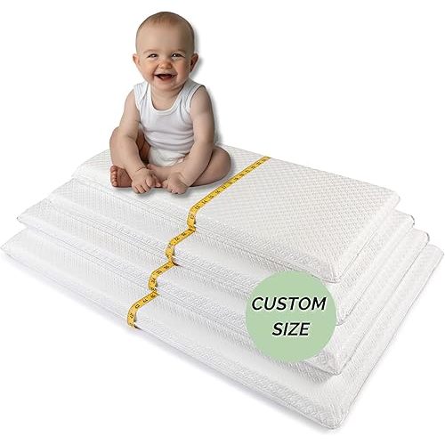 Custom Size Baby Crib Mattress - Fit Any Size Baby Bassinet, Cradle Or Pack n Play - Premium, Breathable Foam Crib Mattress, 2" Thick