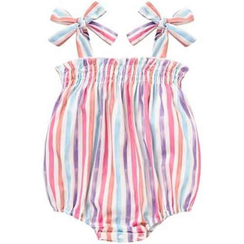 Baby Girl Summer Clothes Newborn Girl Outfits Cute Strap Baby Girl Romper Jumpsuit Infant Floral One Piece Bodysuit
