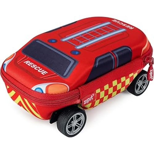 ZIPIT Fire Truck Pencil Case for Boys, Large Capacity Pencil Box for School