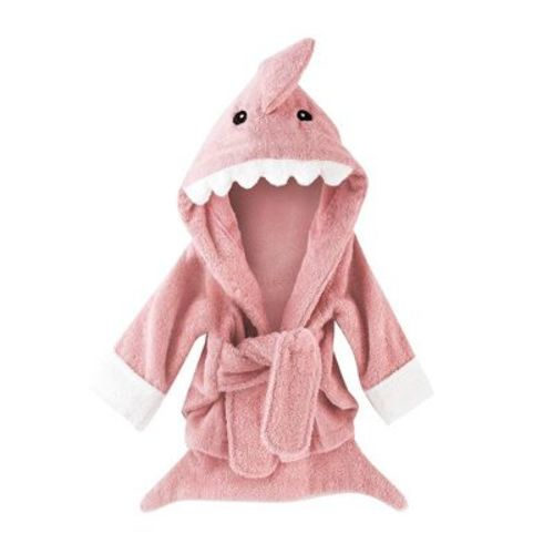 Baby Aspen "let The Fin Begin" Pink Shark Robe-new | Ba14129pk