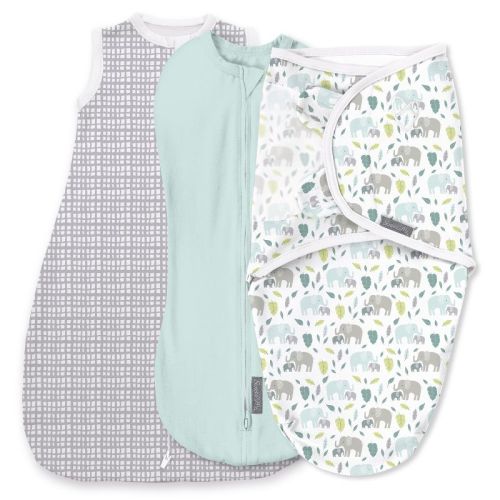 Swaddleme By Ingenuity Comfort Pack Baby Elephant Baby Swaddle Wrap - S - 0-3 Months - 3pk