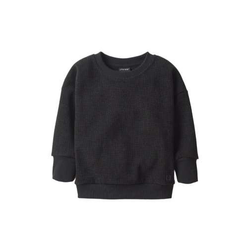 Elevated Waffle Crewneck - Black - 6-12 months