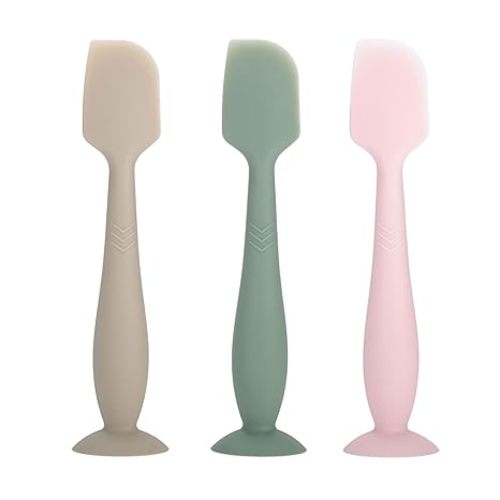 3-Pack Baby Diaper Cream Spatula - Baby Diaper Rash Cream Applicator for Butt Paste - Diaper Cream Brush for Newborn Essentials (grey, pink, green)