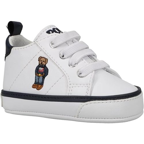 POLO RALPH LAUREN Unisex-Baby Quilton Bear Gore Hi (Infant/Toddler) Crib Shoe