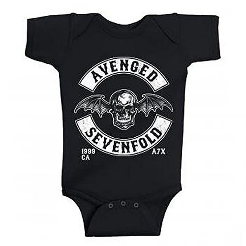 Avenged Sevenfold - Deathbat Crest Est. 1999 Baby Romper T-Shirt (12-18 Months) Black
