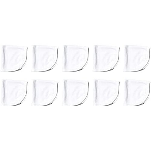 HonestBaby 10-Pack Organic Cotton Baby-Terry Wash Cloths, Bright White, One Size,10 Count (Pack of 1)