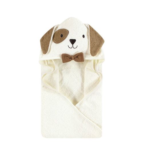 Hudson Baby Unisex Baby Cotton Animal Face Hooded Towel, Dog, One Size