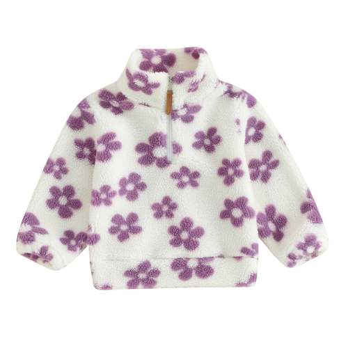 Retro Flowers Sherpa Jacket