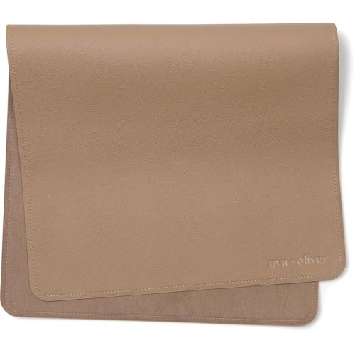 Vegan Leather Baby Changing Mat (16 X 30 in) - Multipurpose Wipeable and Portable Diaper Changing Pad - Foldable for Travel (Taupe)